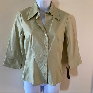 Byerwear Kiwi Green Vintage Blouse Size S Small NWT Style 6097A24 New With Tags